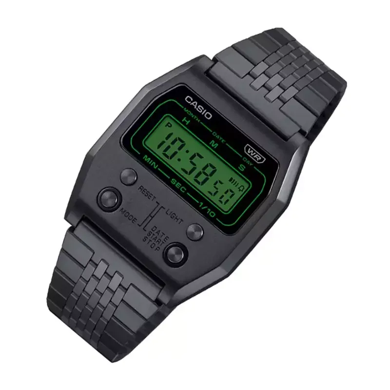 Casio Vintage Digiotal Black Full Metal Men's Watch- A1100B-1DF